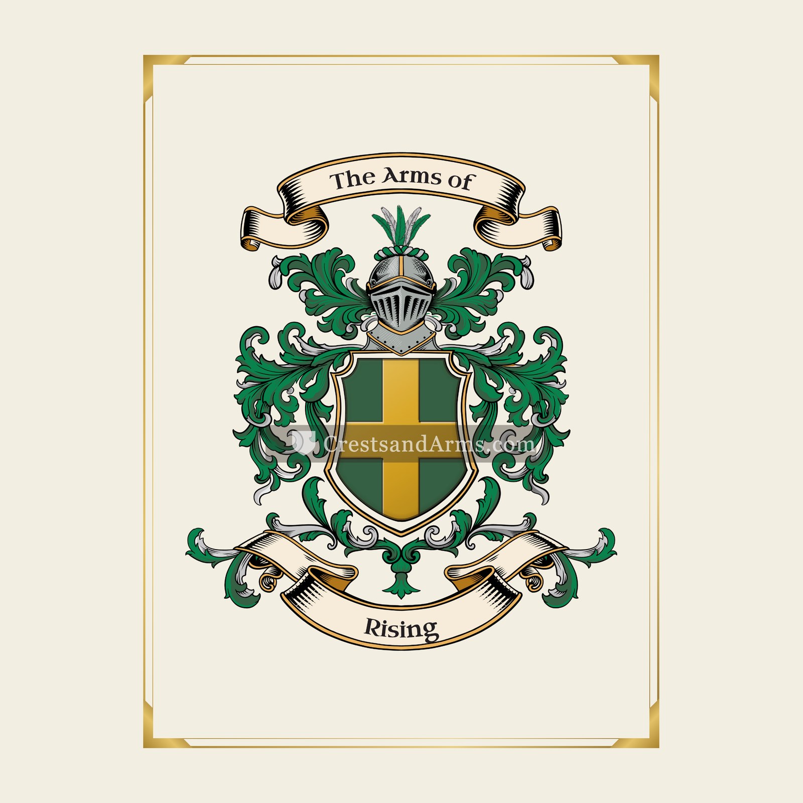 With gold border