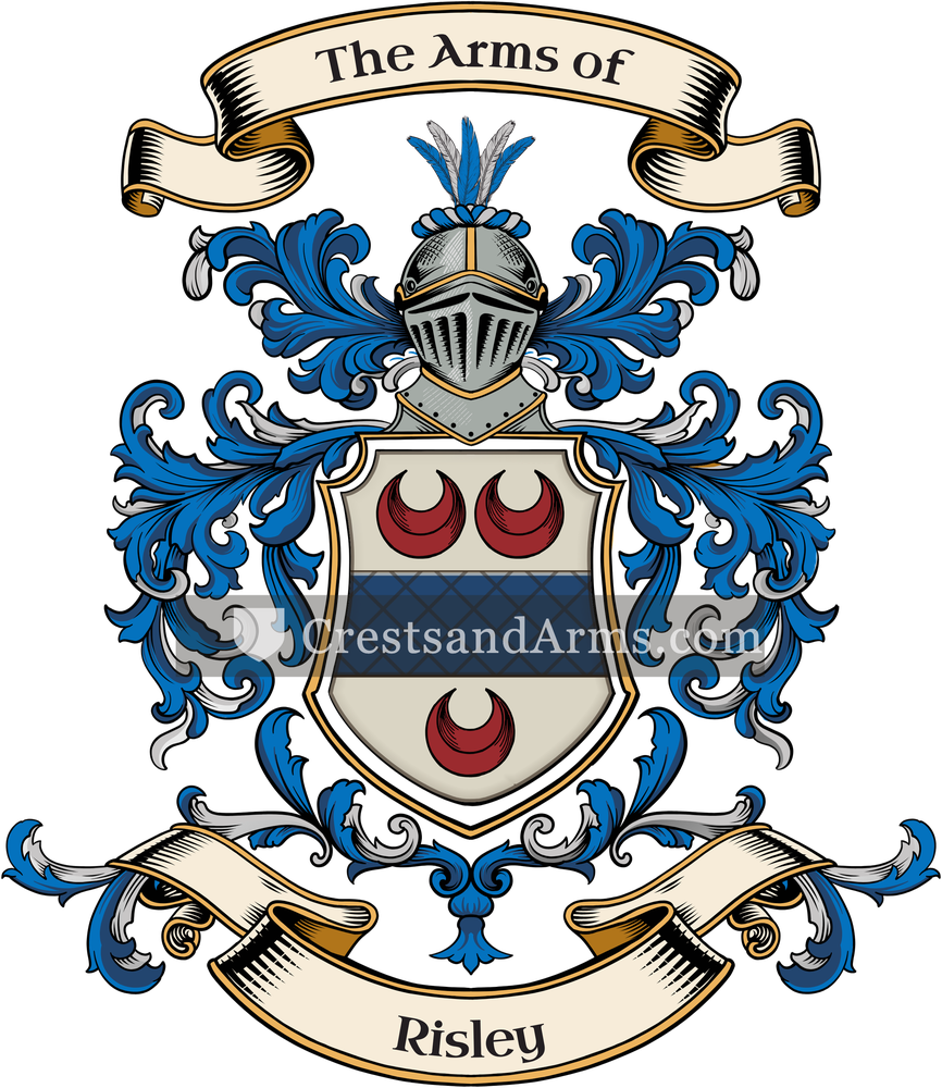 The Risley coat of arms, drawn from the recorded blazon