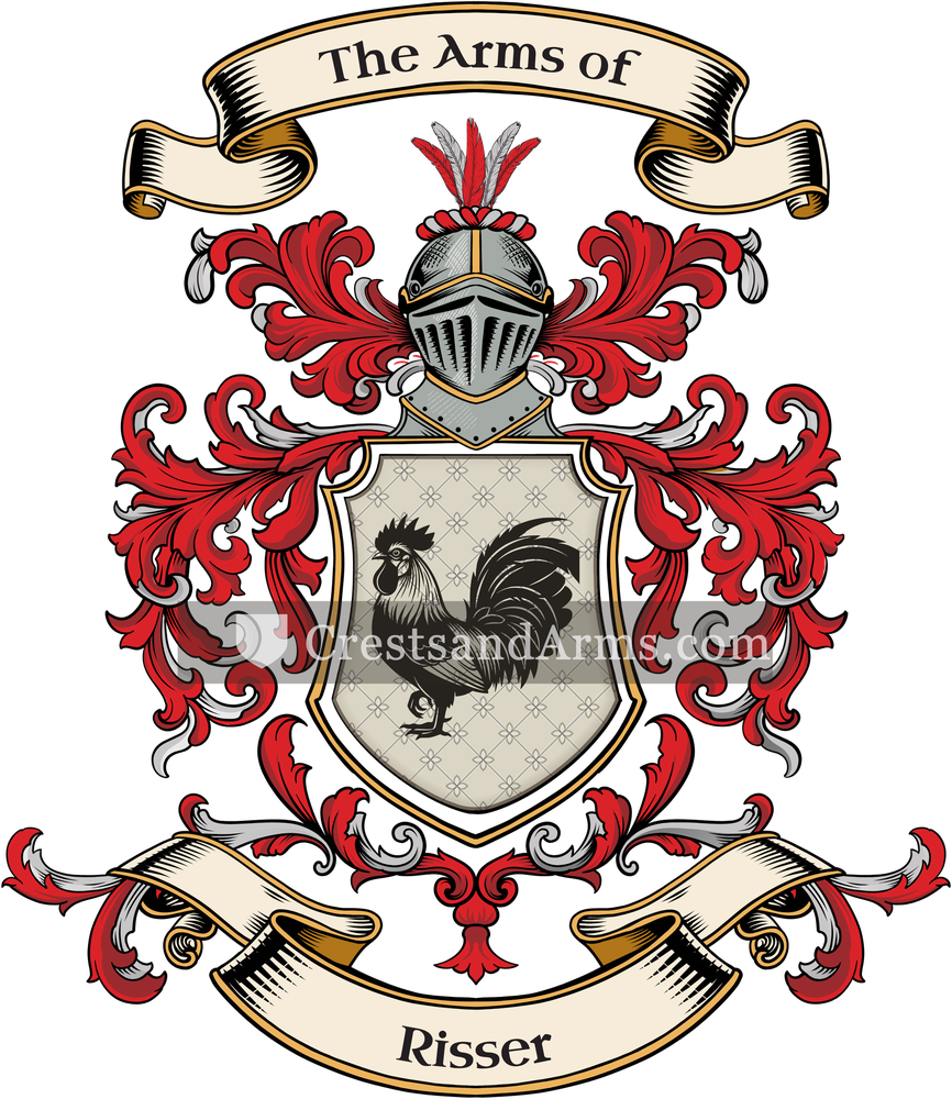 The Risser coat of arms, drawn from the recorded blazon