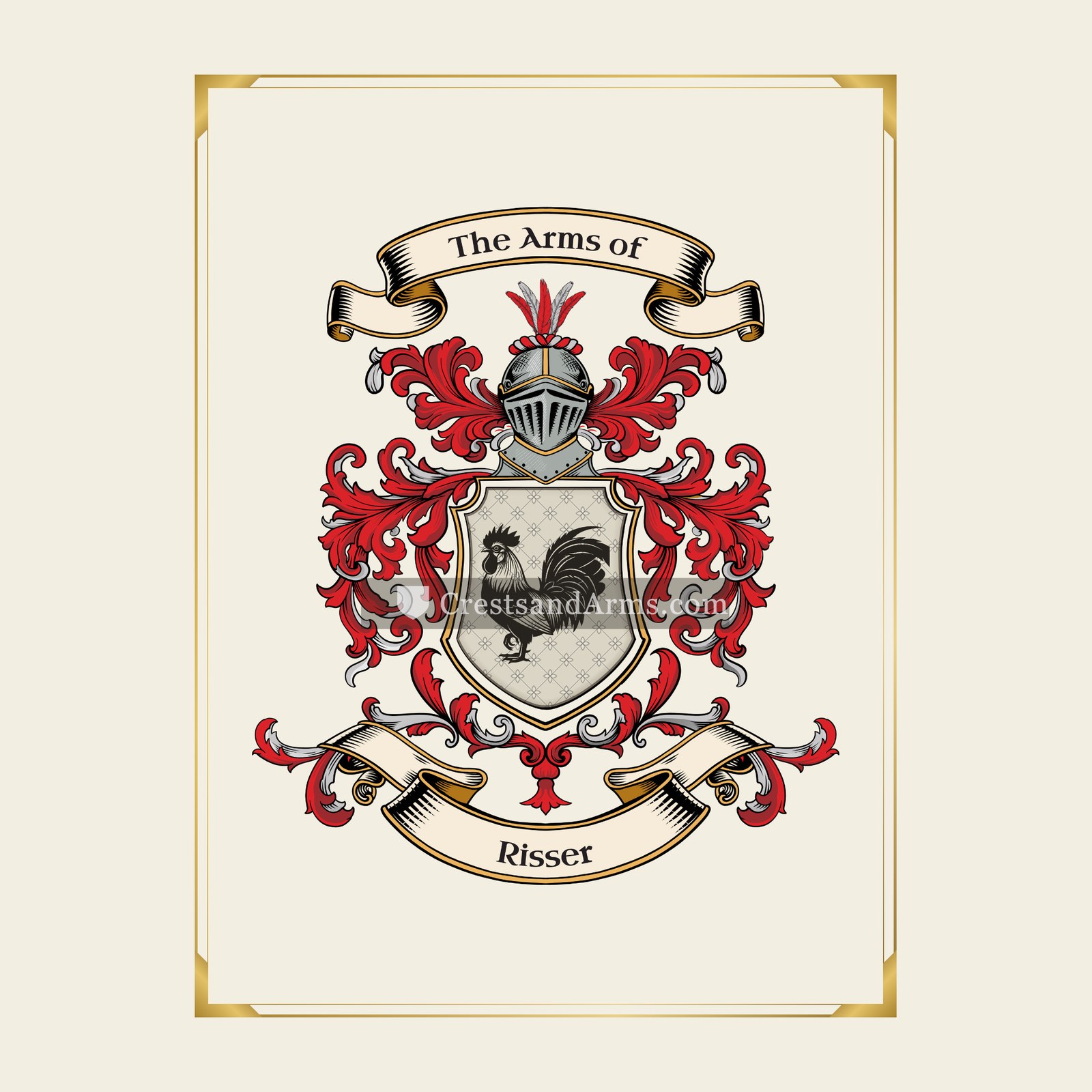 With gold border