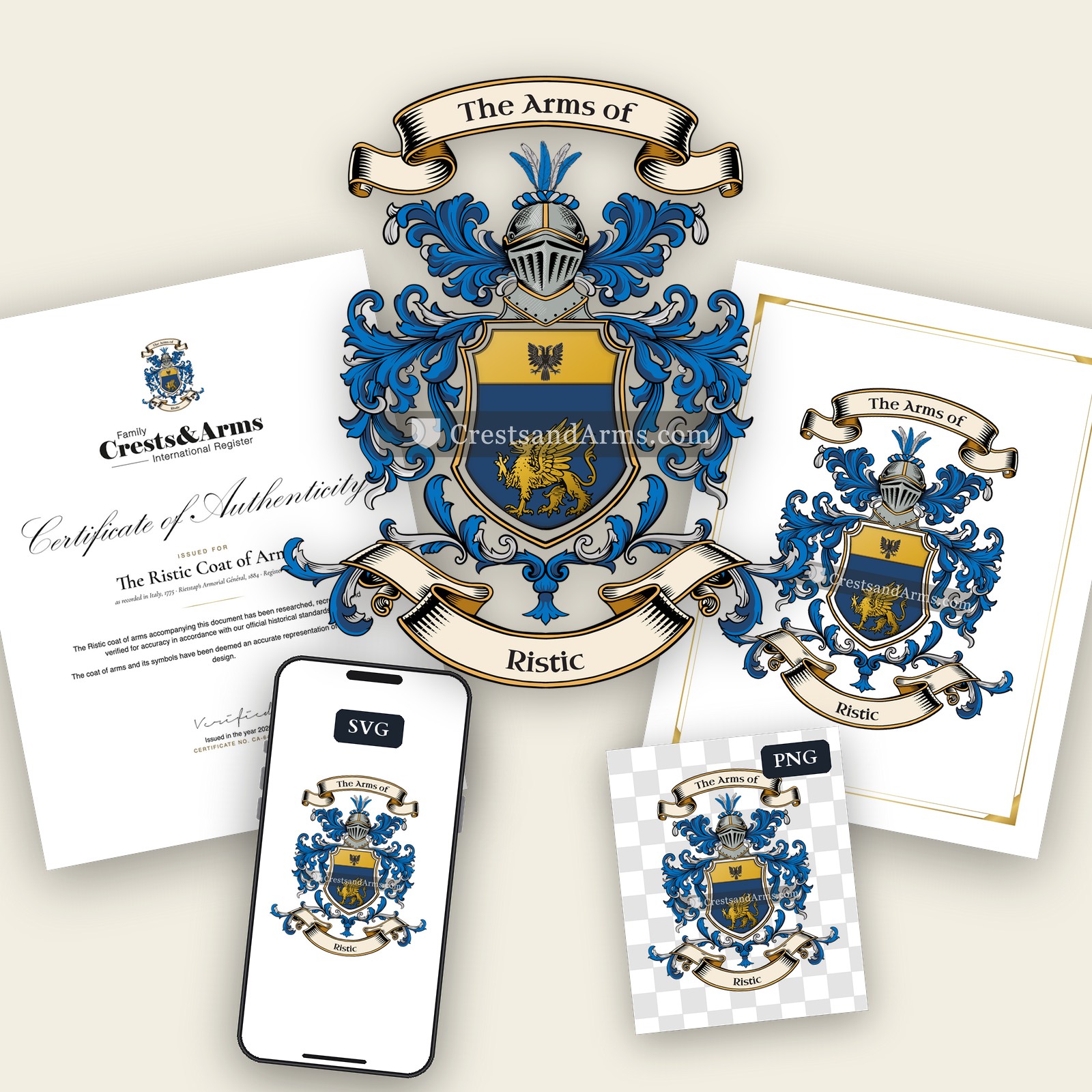 The Ristic arms on the coat of arms — digital pack