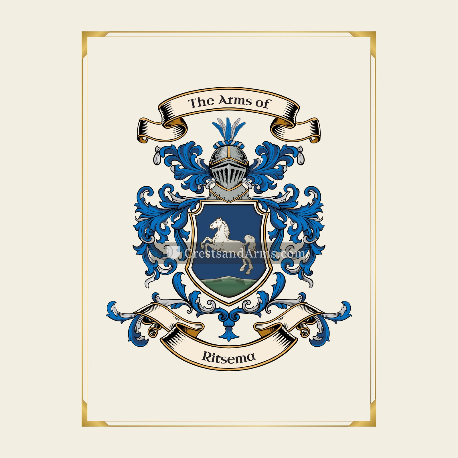 With gold border