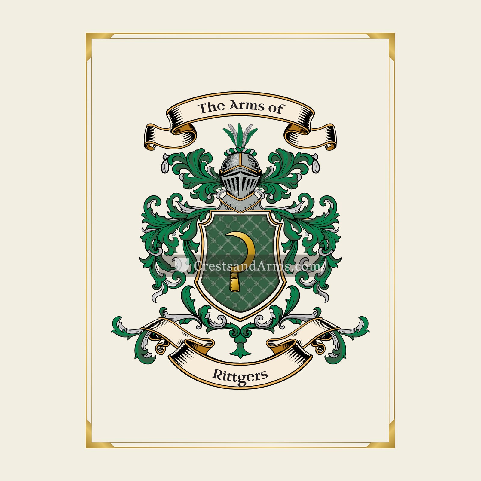 With gold border
