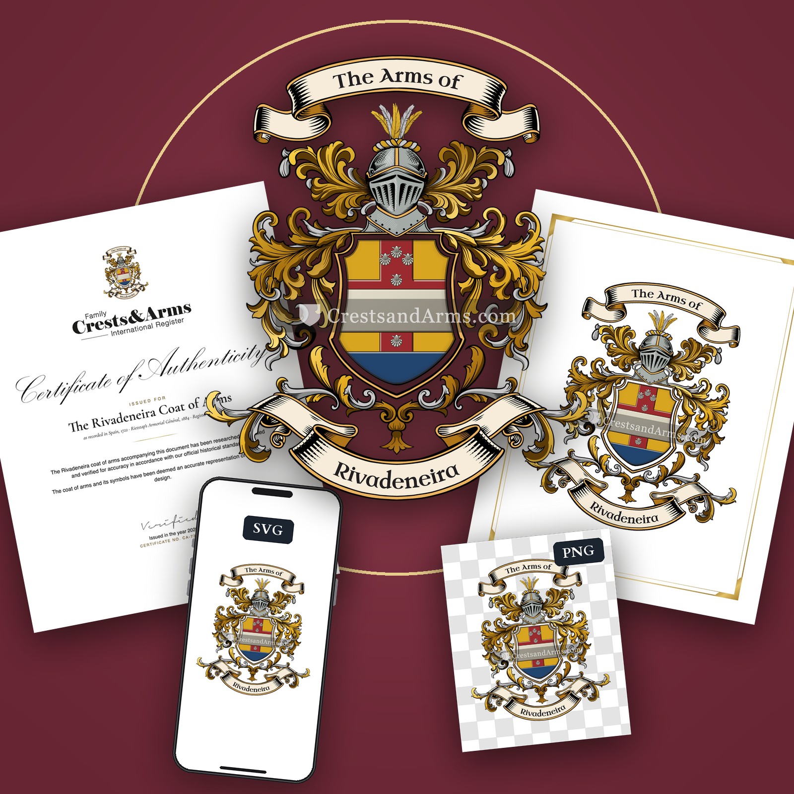 The Rivadeneira arms on the coat of arms — digital pack