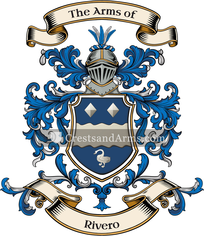The Rivero coat of arms, drawn from the recorded blazon