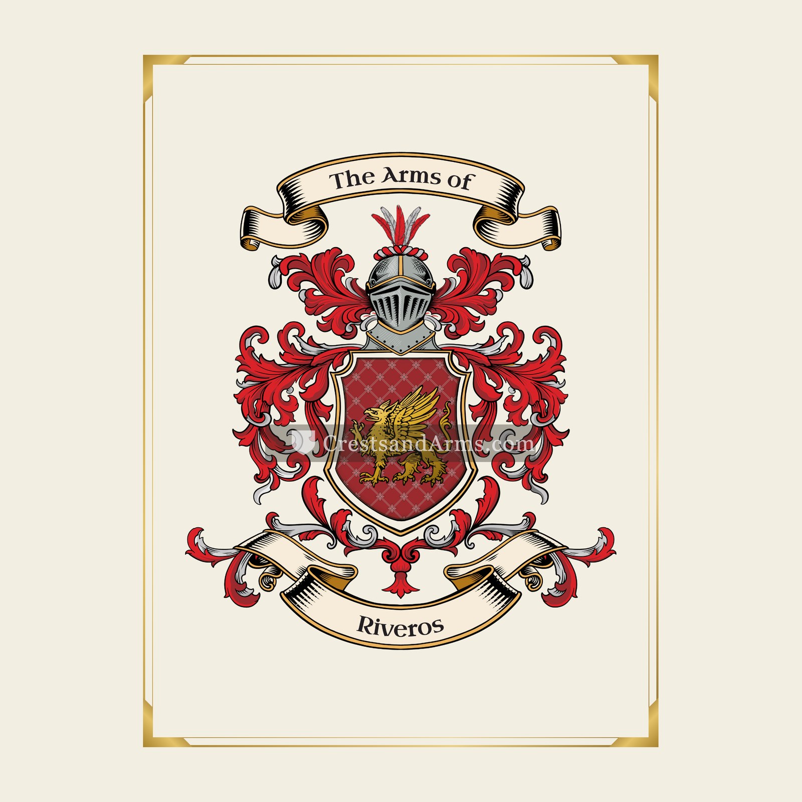 With gold border