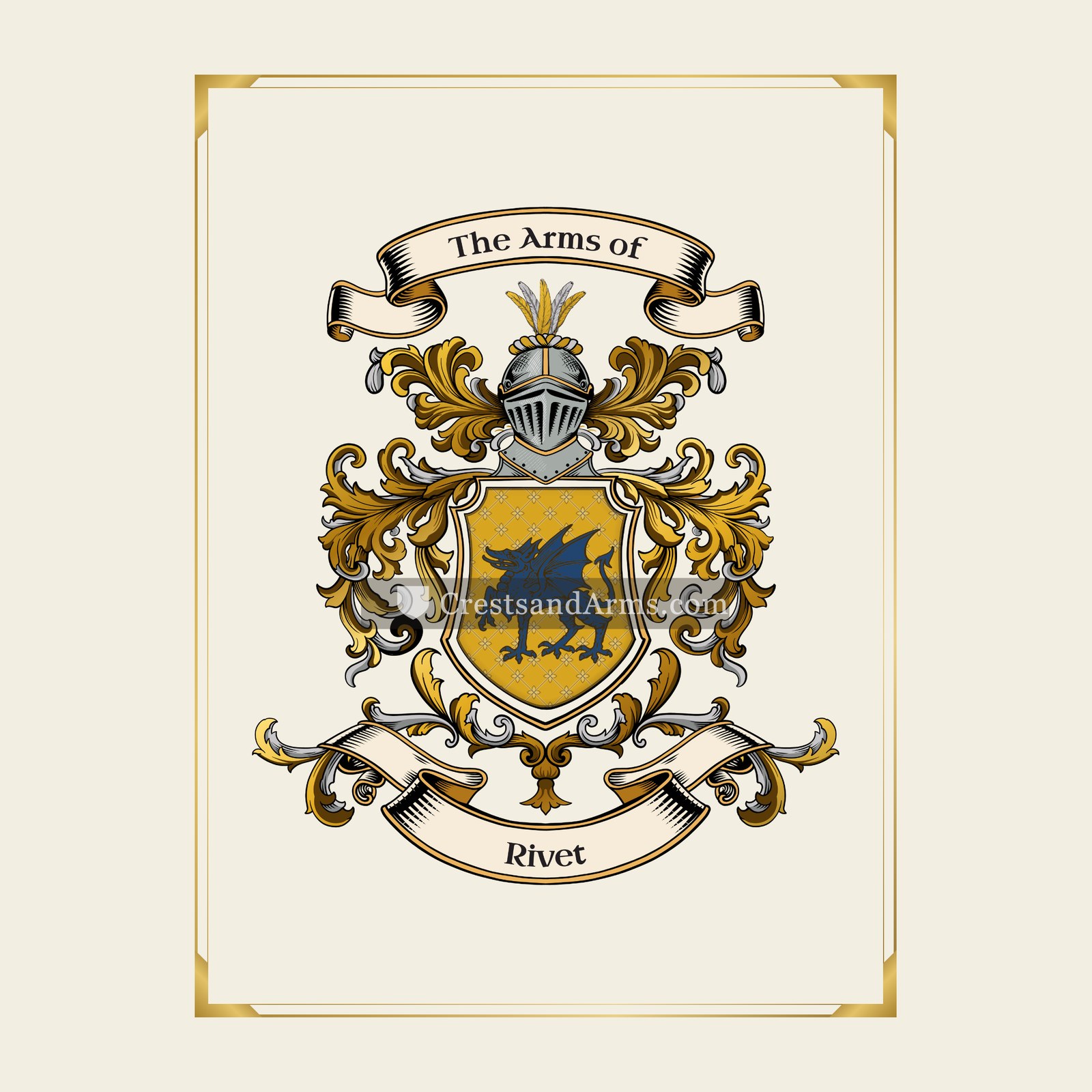 With gold border