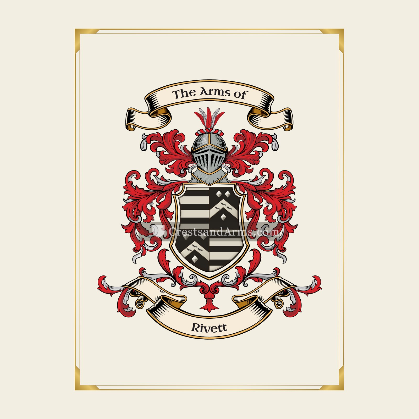 With gold border