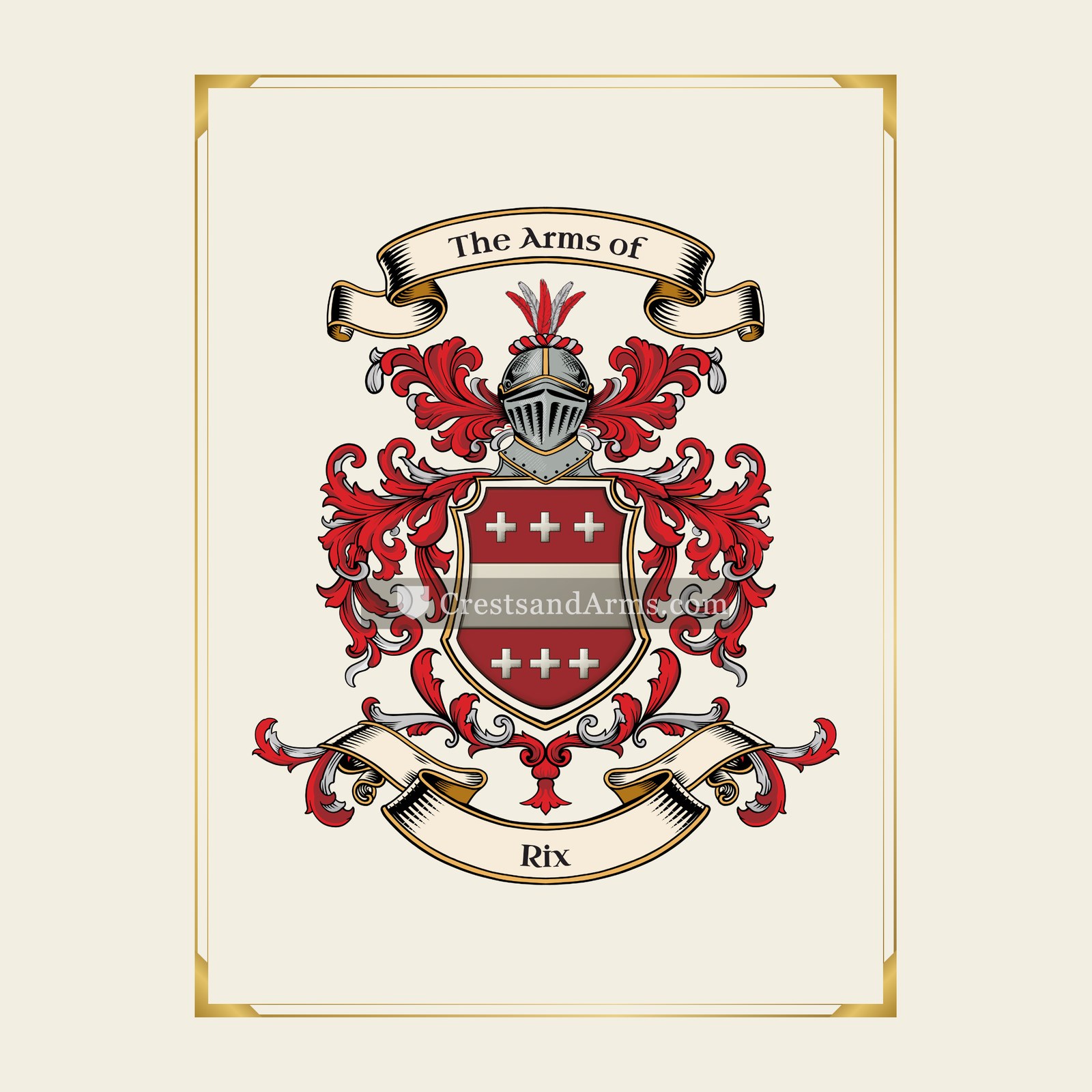 With gold border