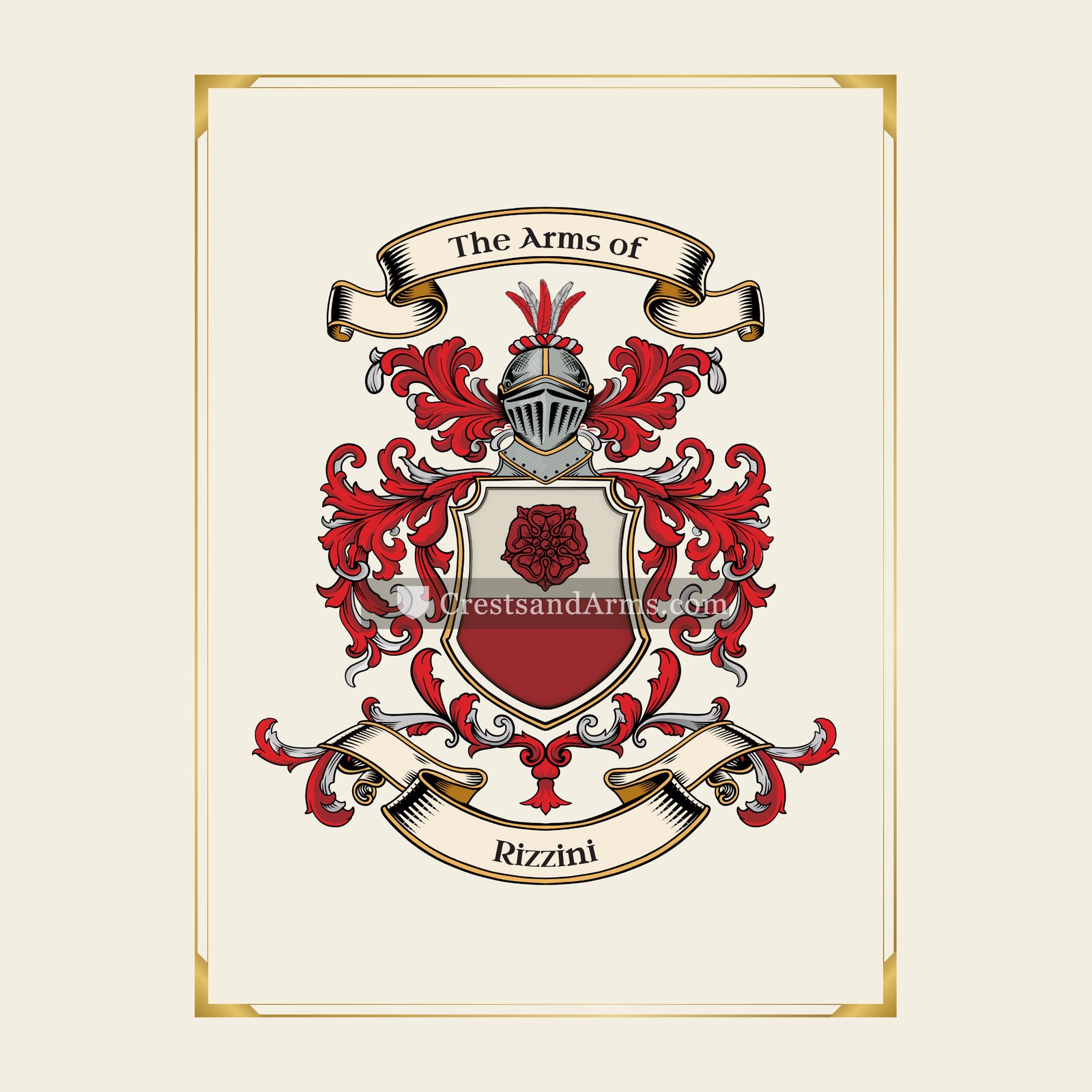With gold border