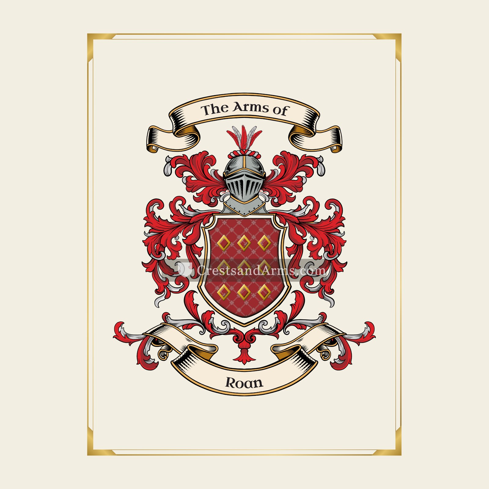 With gold border