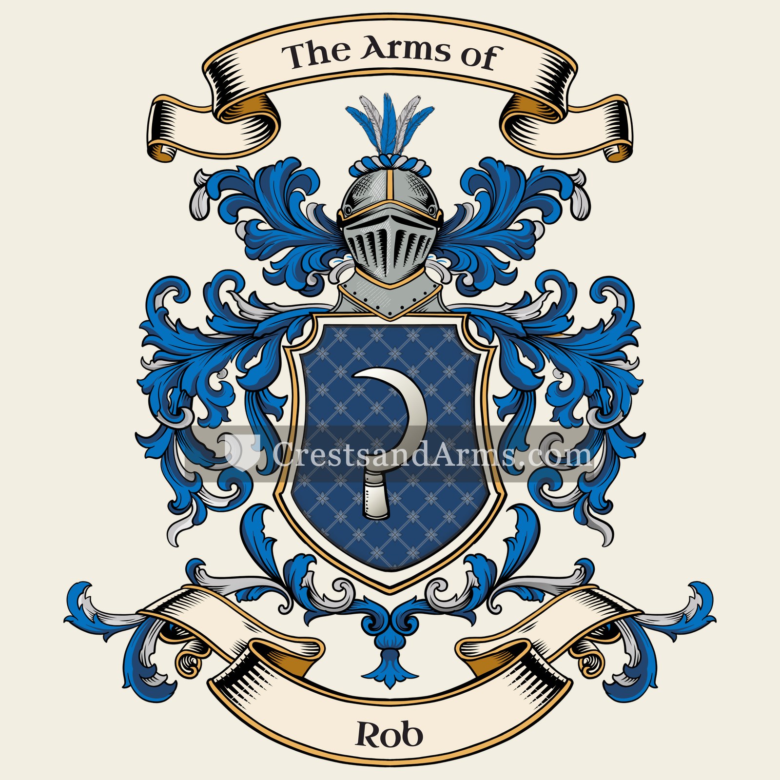 The Rob coat of arms, drawn from the recorded blazon