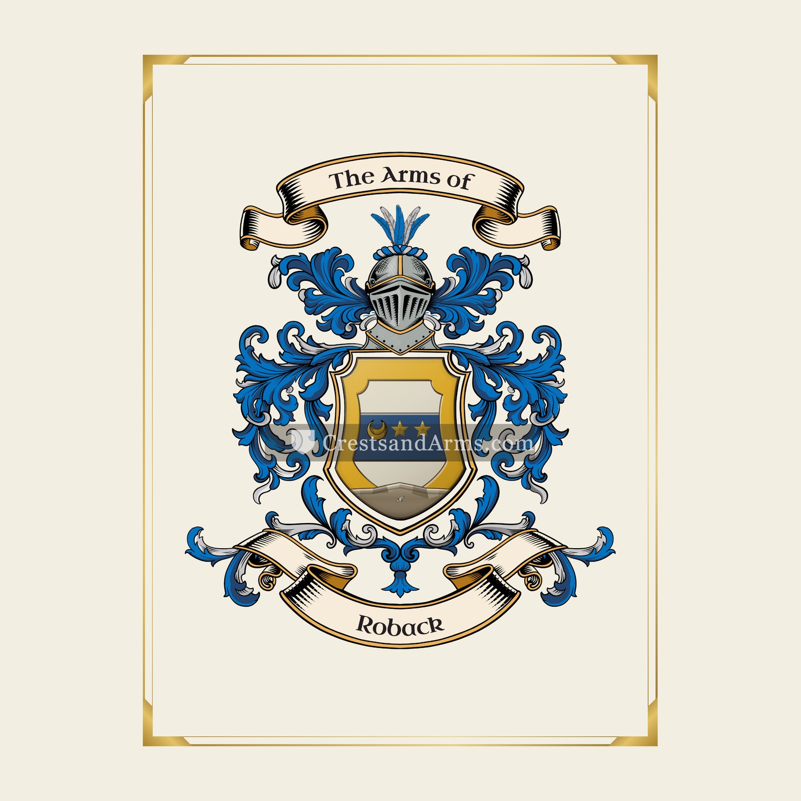 With gold border