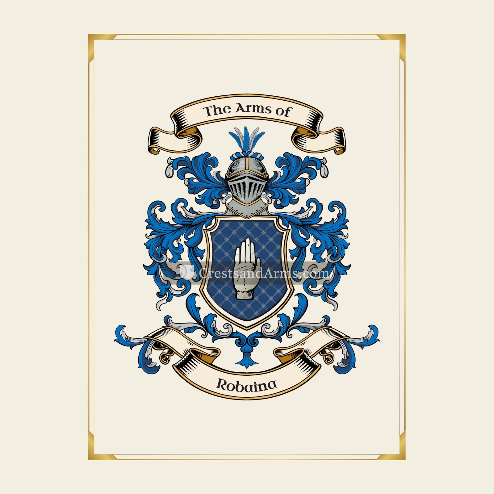 With gold border