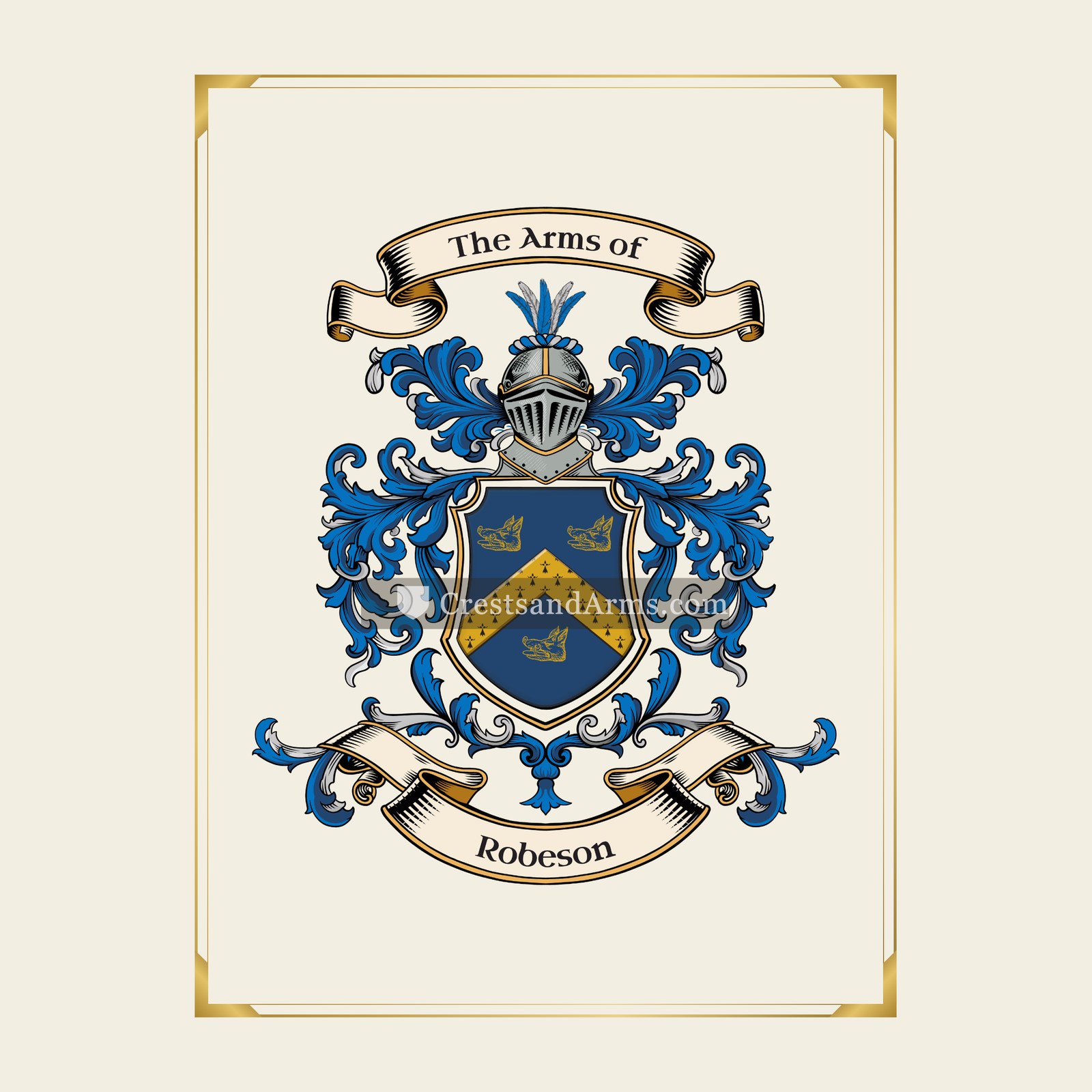 With gold border