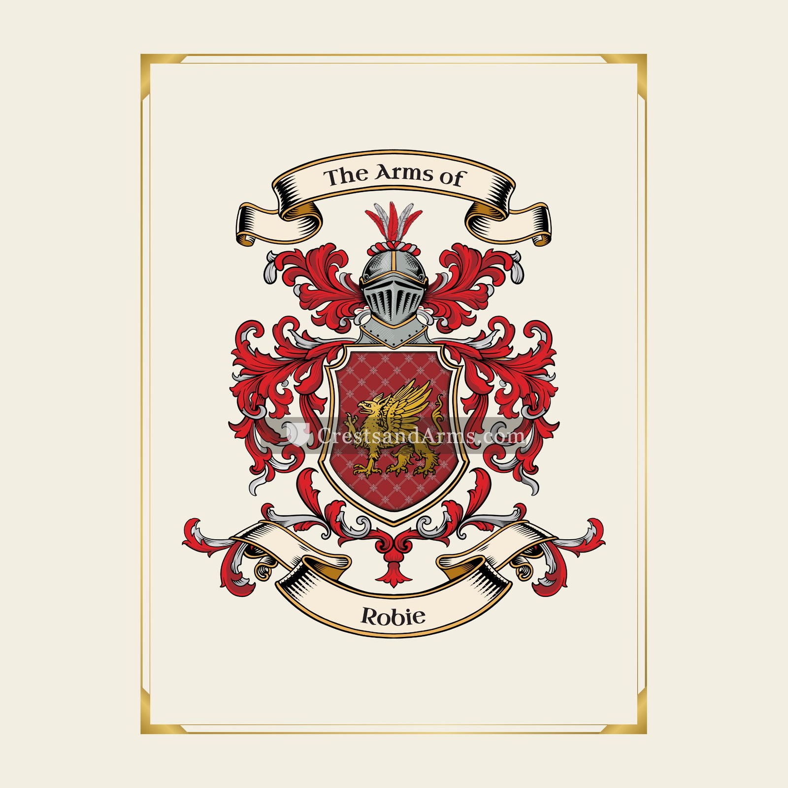 With gold border