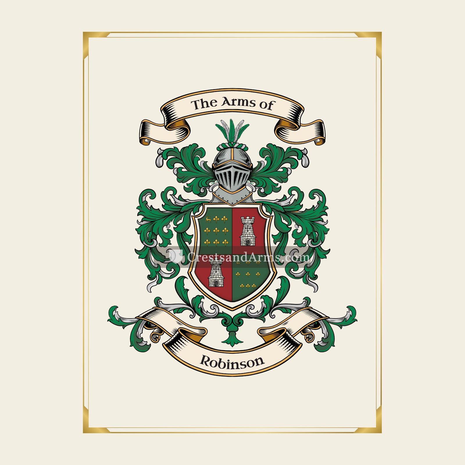 With gold border