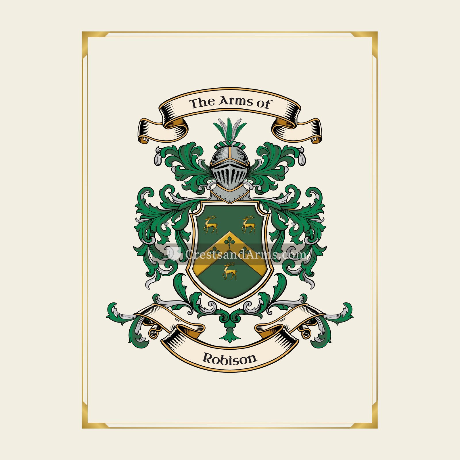 With gold border