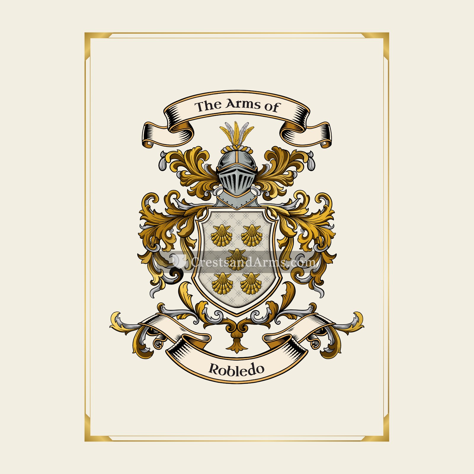 With gold border
