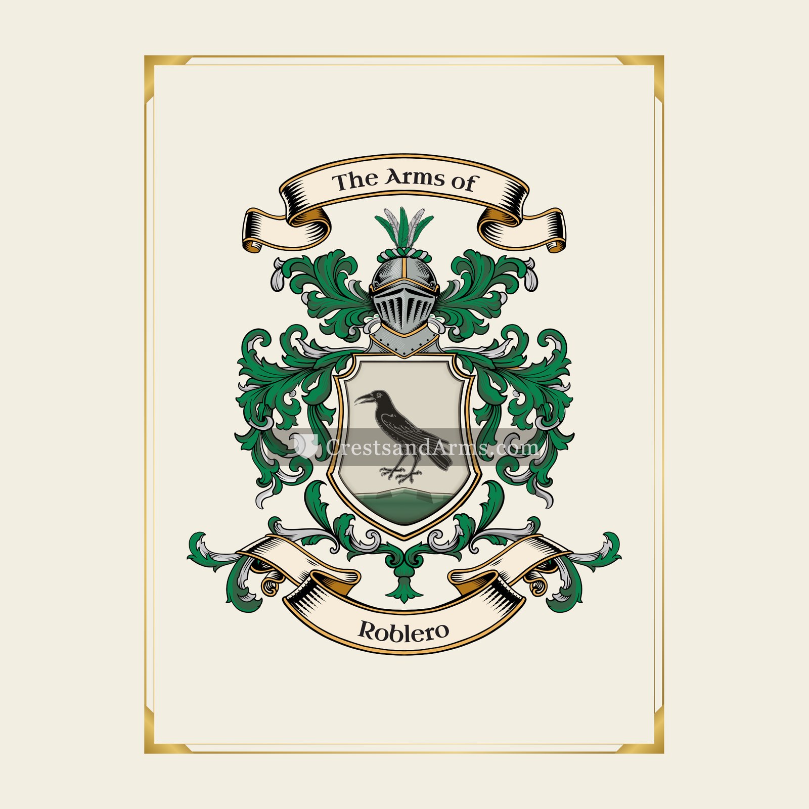 With gold border