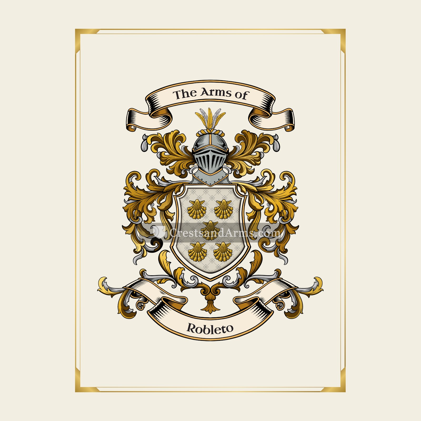 With gold border