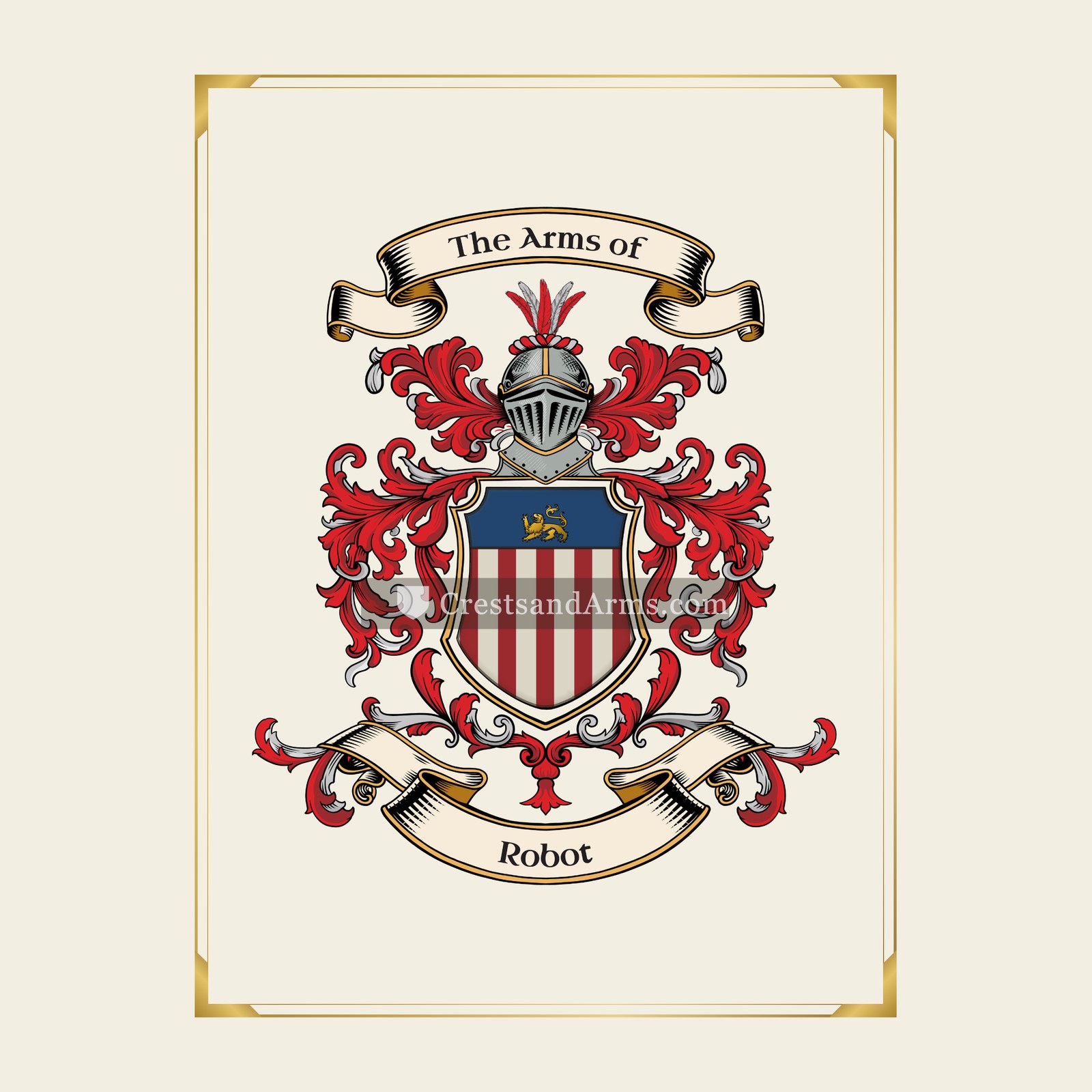 With gold border