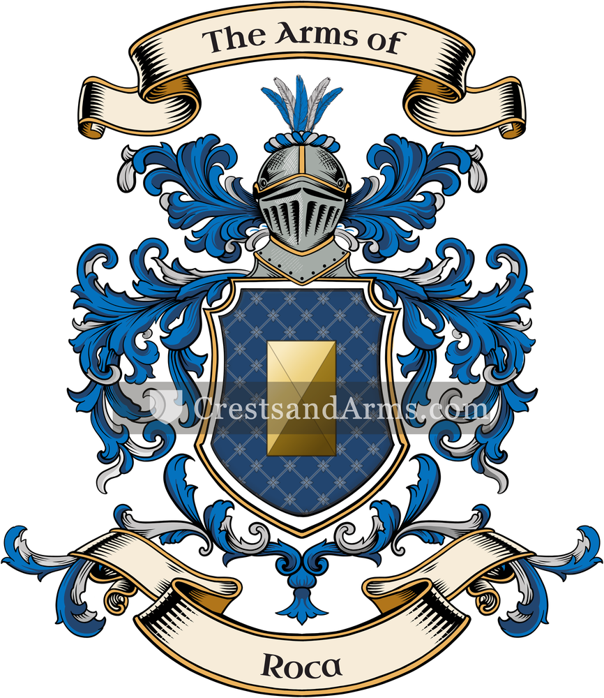 The Roca coat of arms, drawn from the recorded blazon