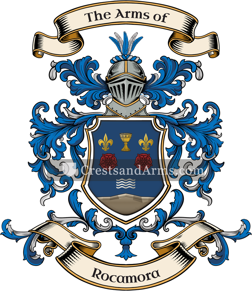 The Rocamora coat of arms, drawn from the recorded blazon