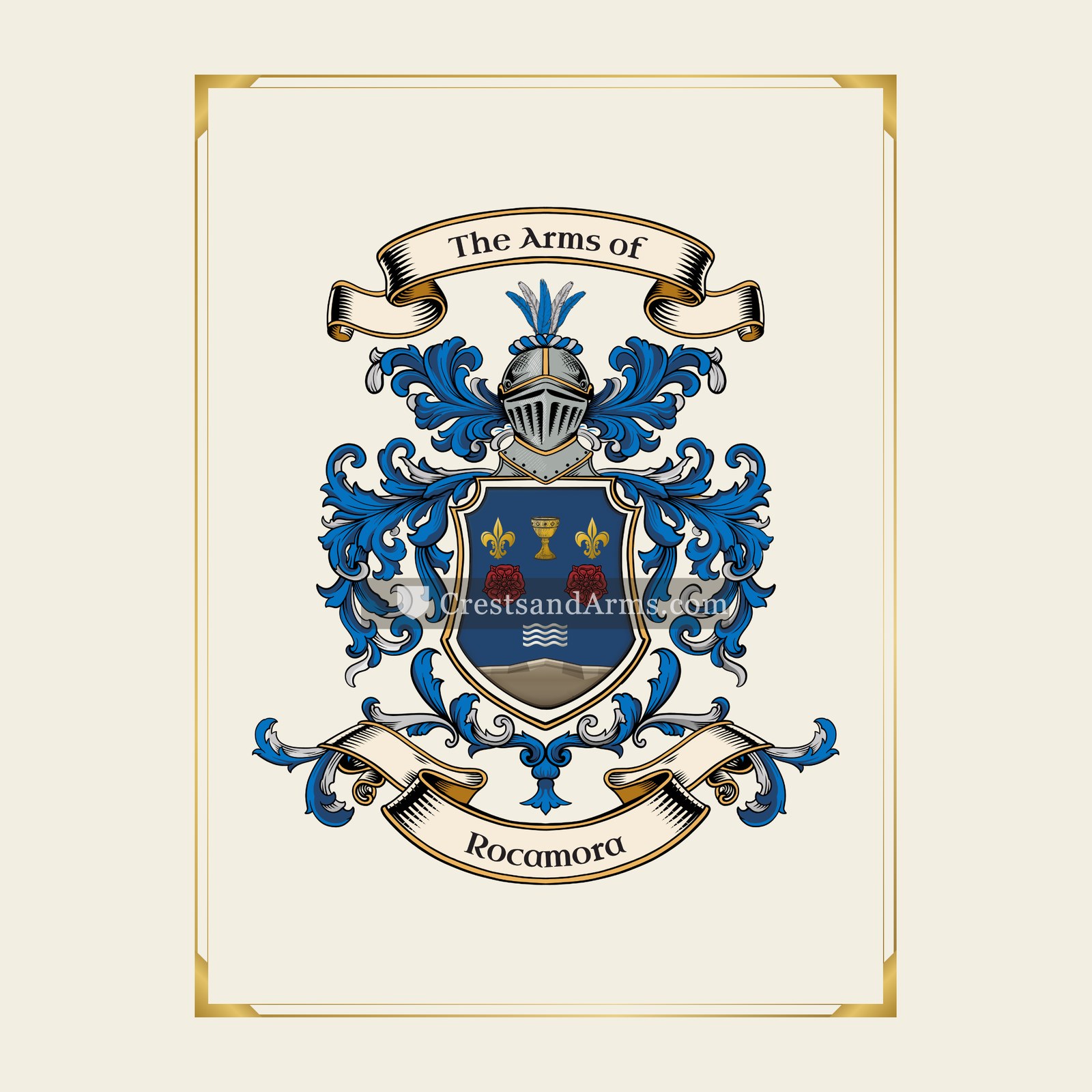 With gold border