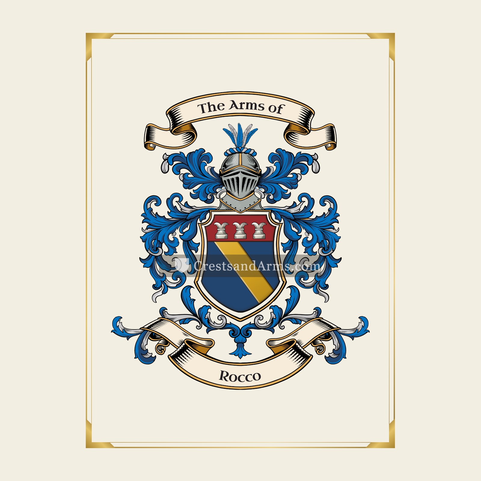 With gold border
