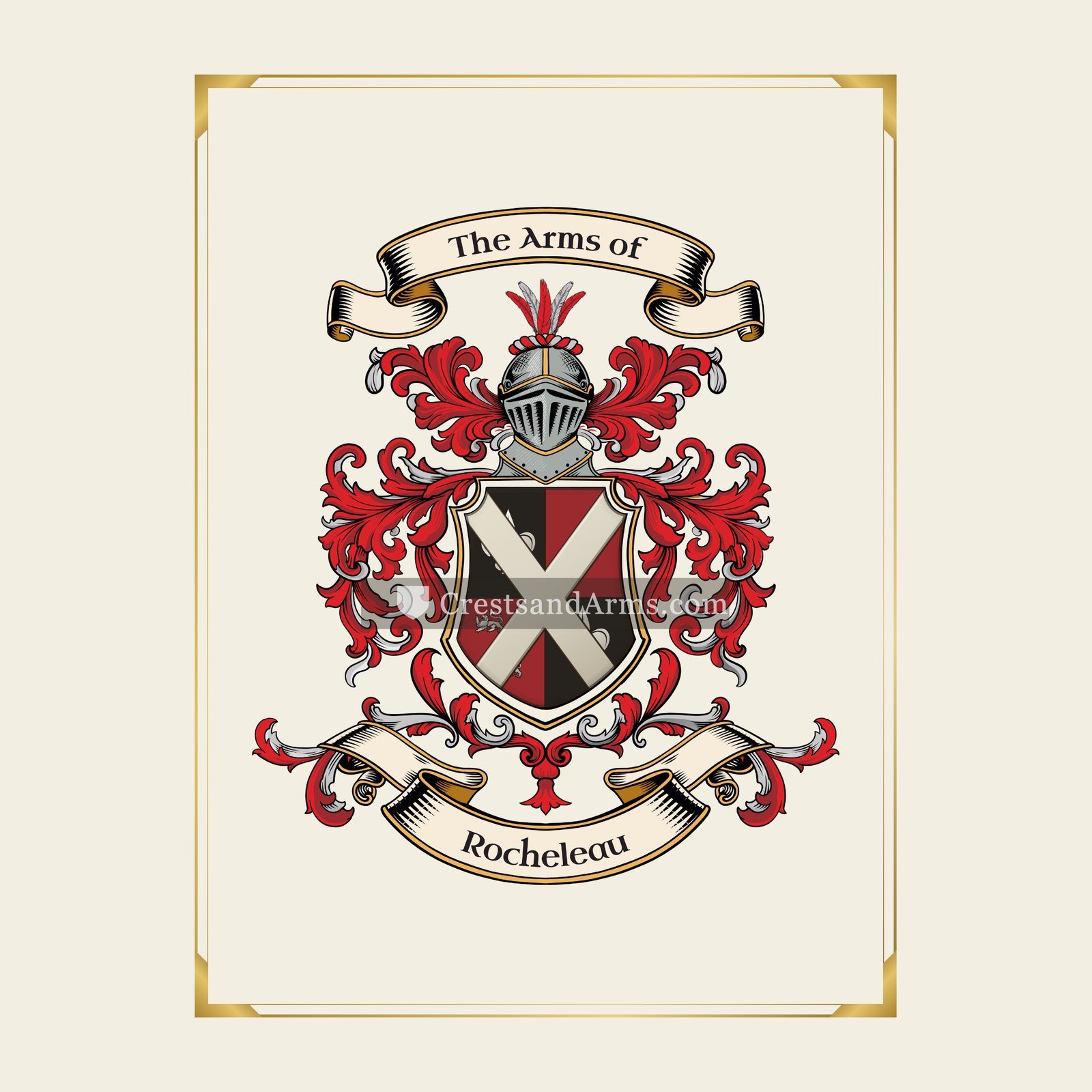 With gold border