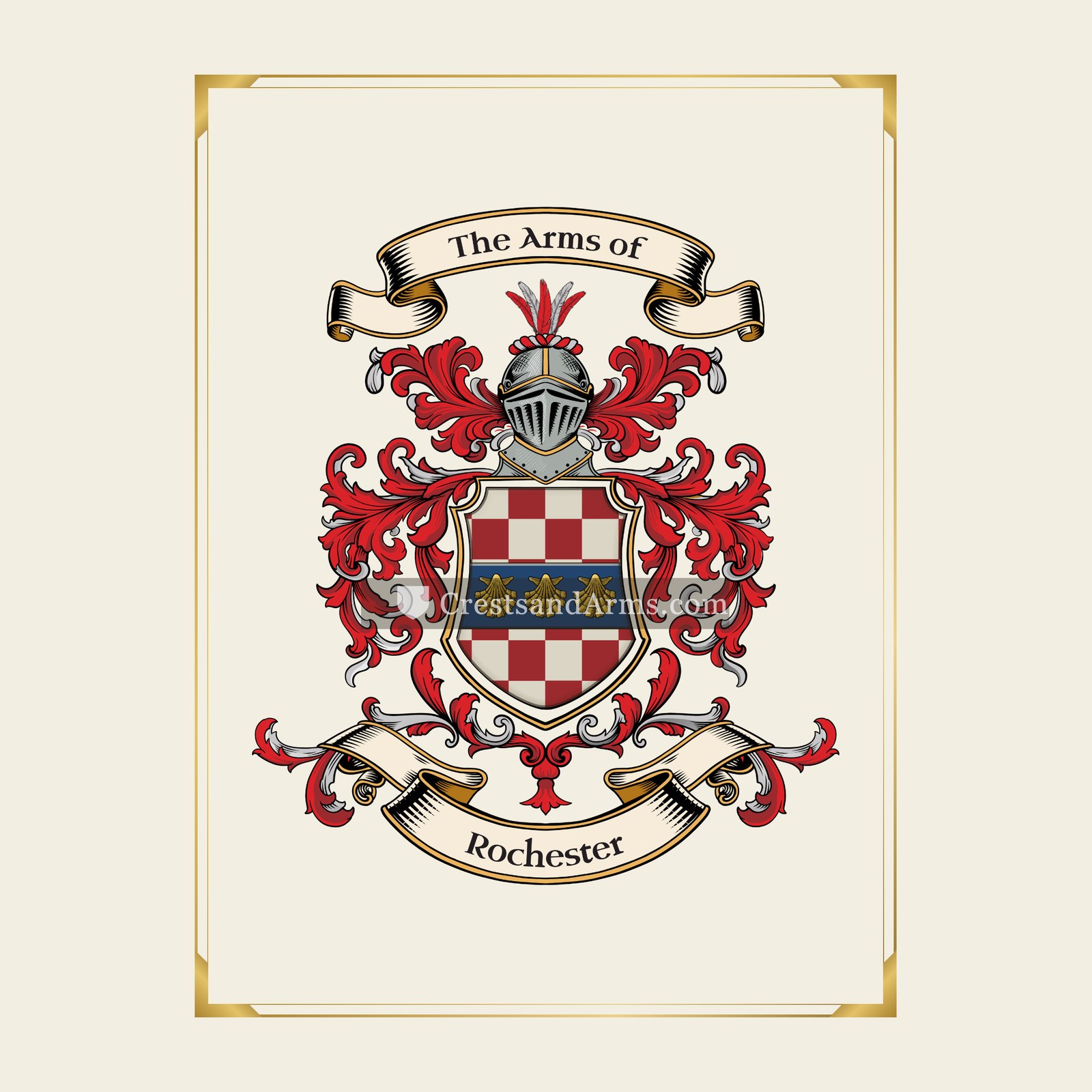 With gold border