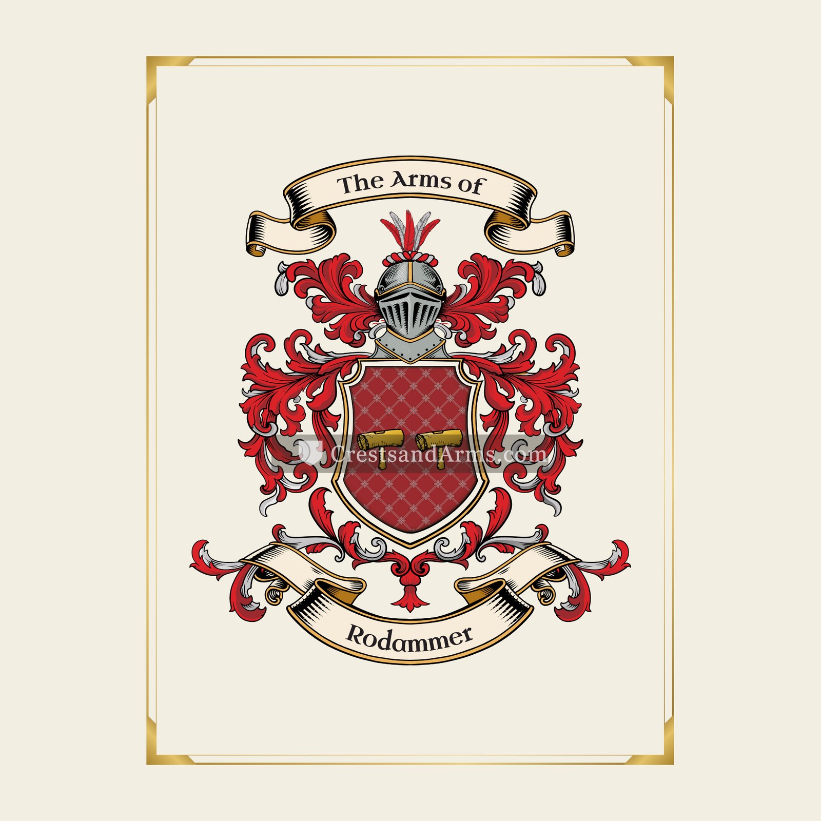 With gold border