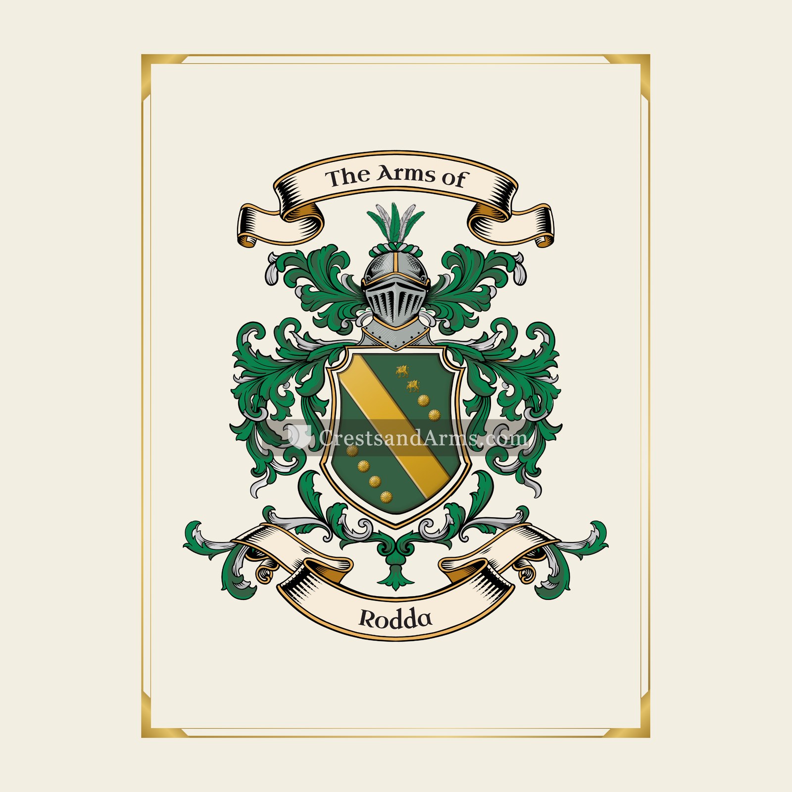 With gold border