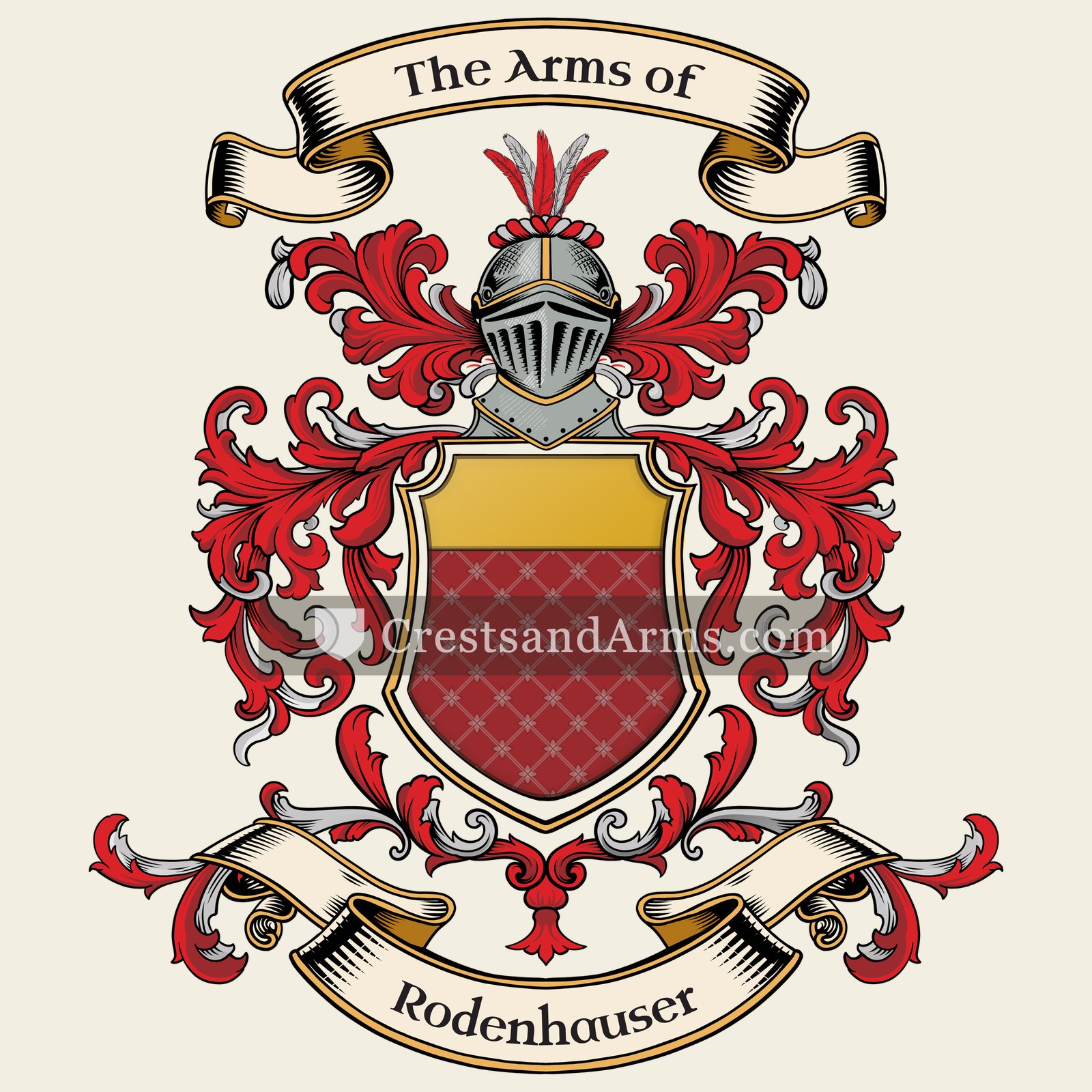 The Rodenhauser coat of arms, drawn from the recorded blazon