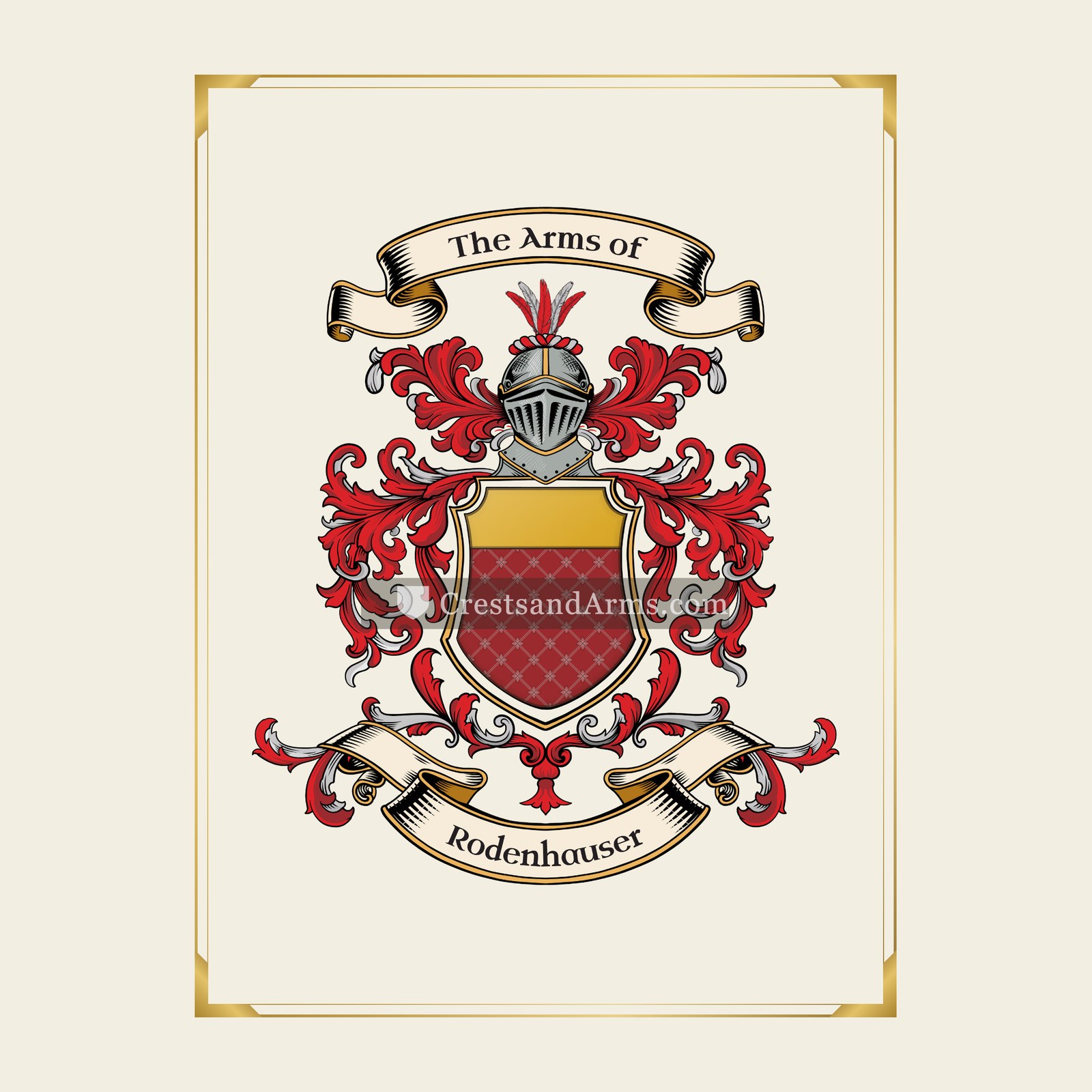 With gold border