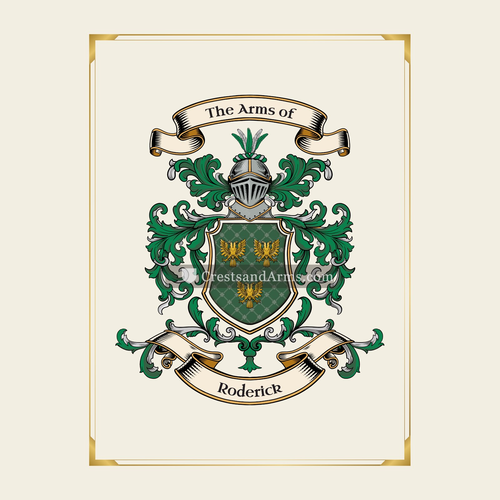 With gold border