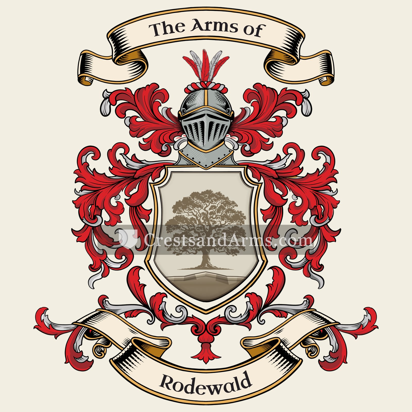 The Rodewald coat of arms, drawn from the recorded blazon