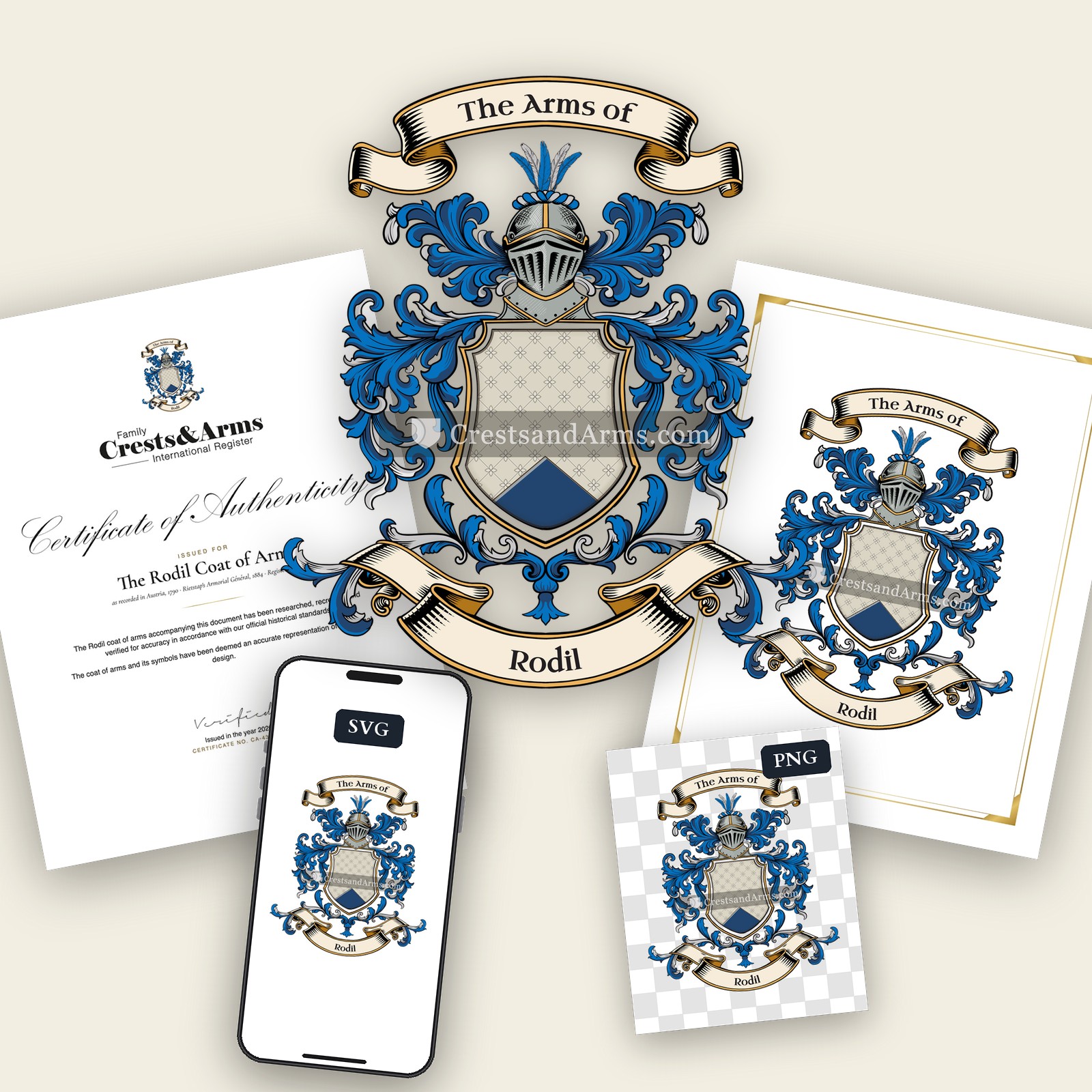 The Rodil arms on the coat of arms — digital pack