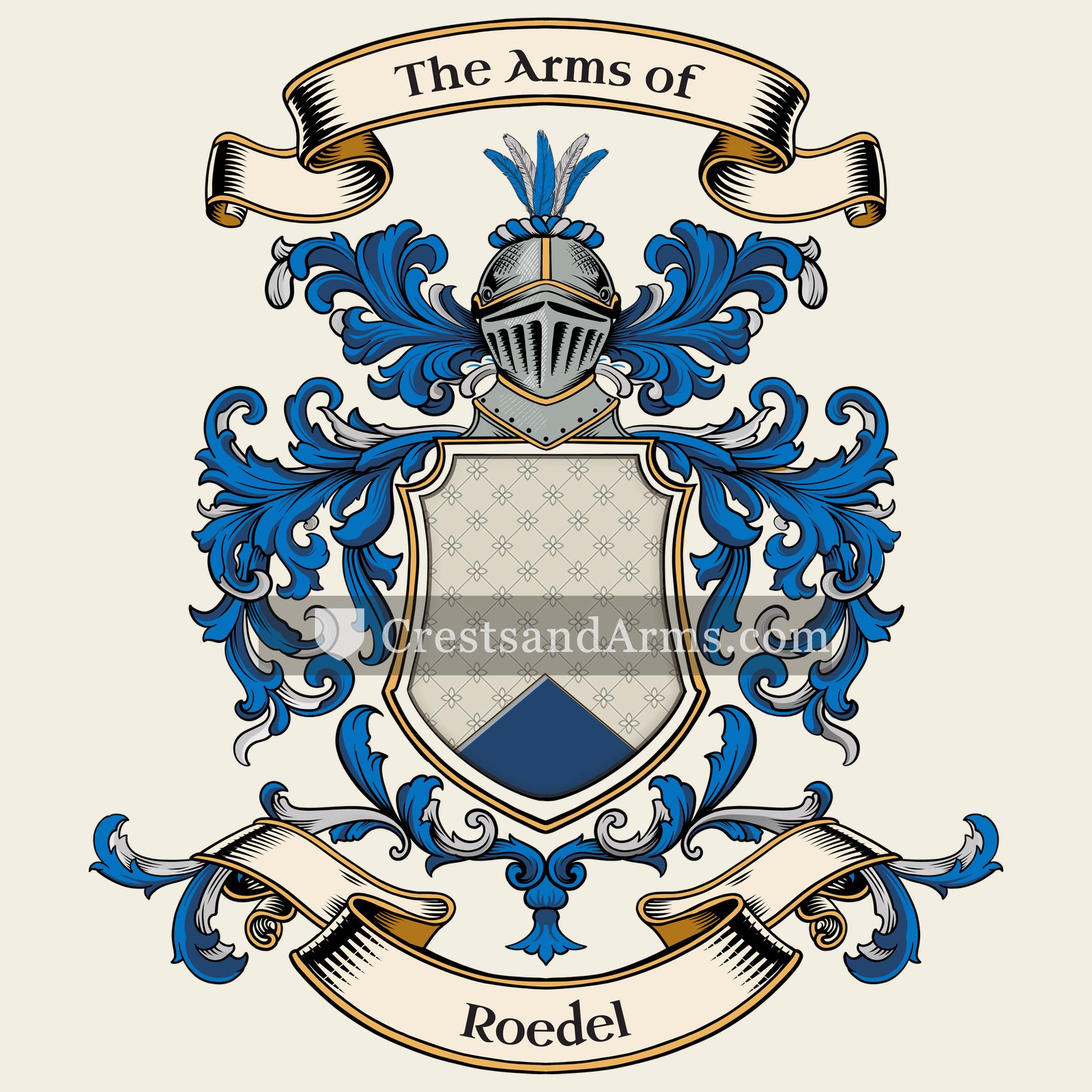 The Roedel coat of arms, drawn from the recorded blazon