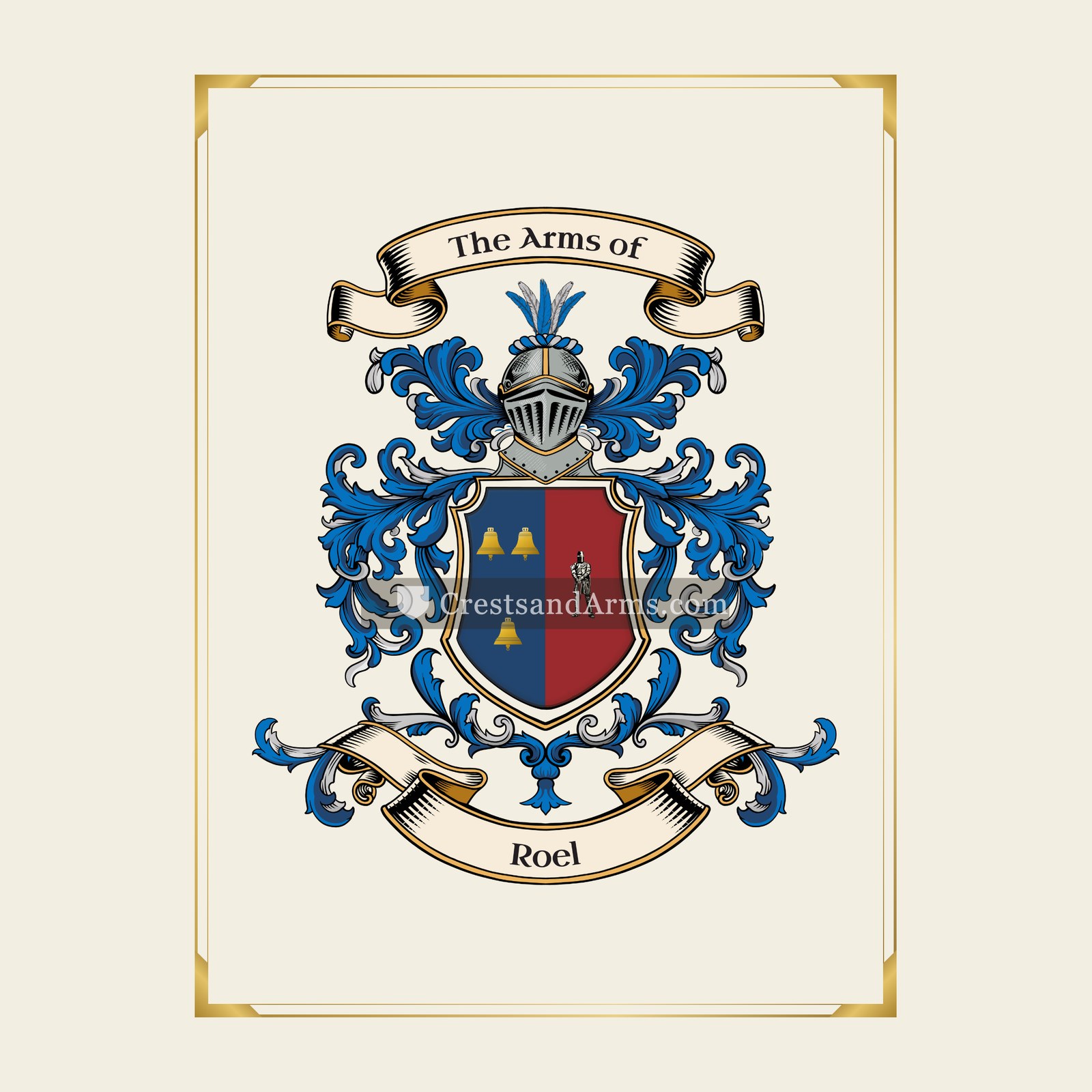 With gold border