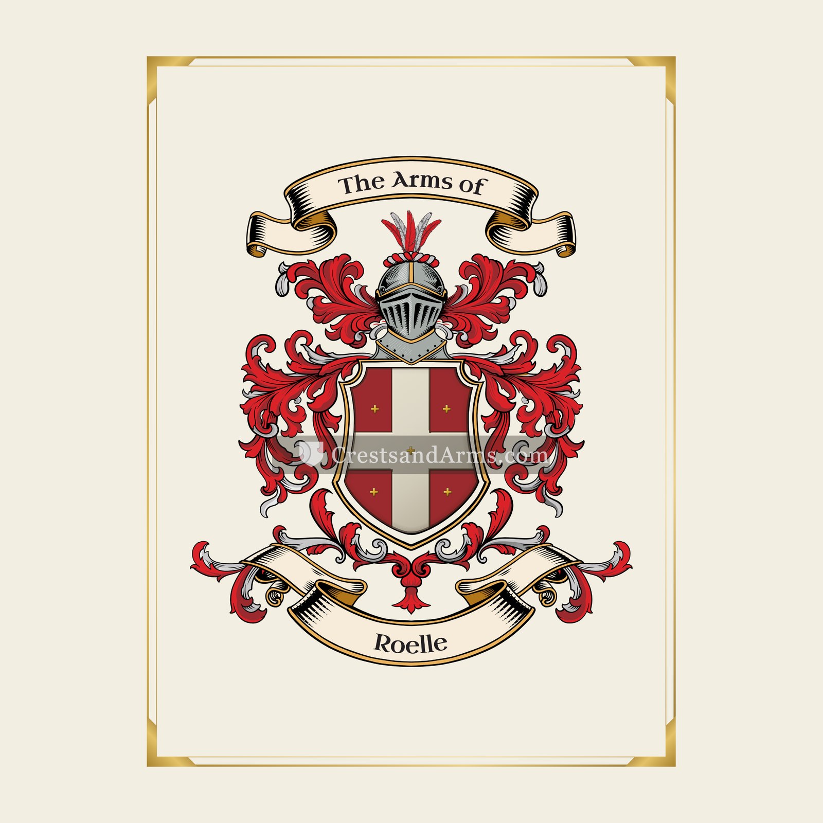 With gold border