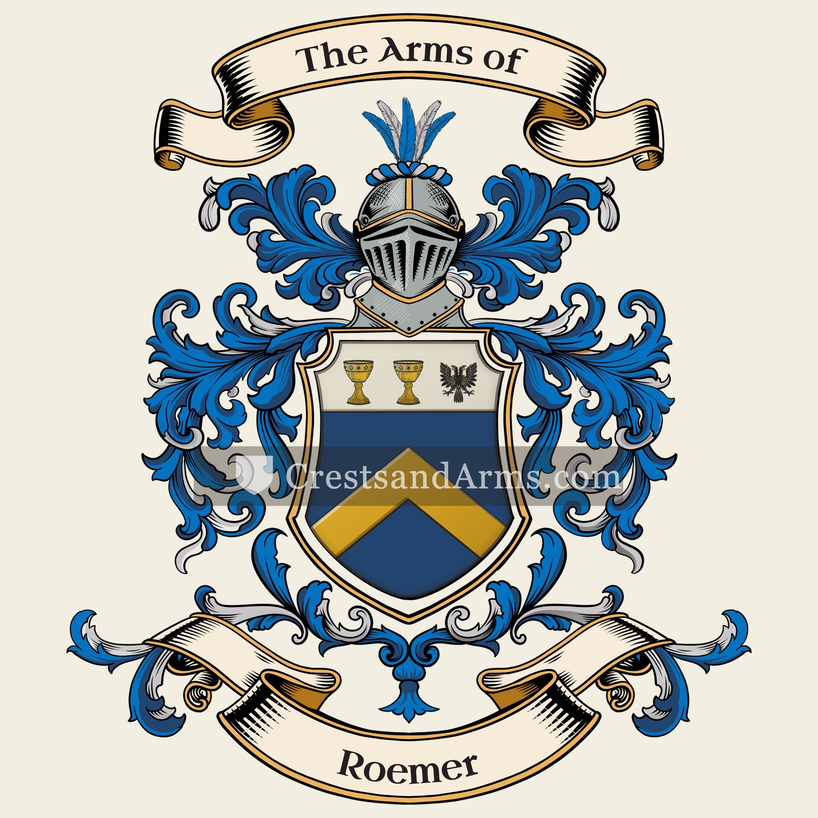 The Roemer coat of arms, drawn from the recorded blazon