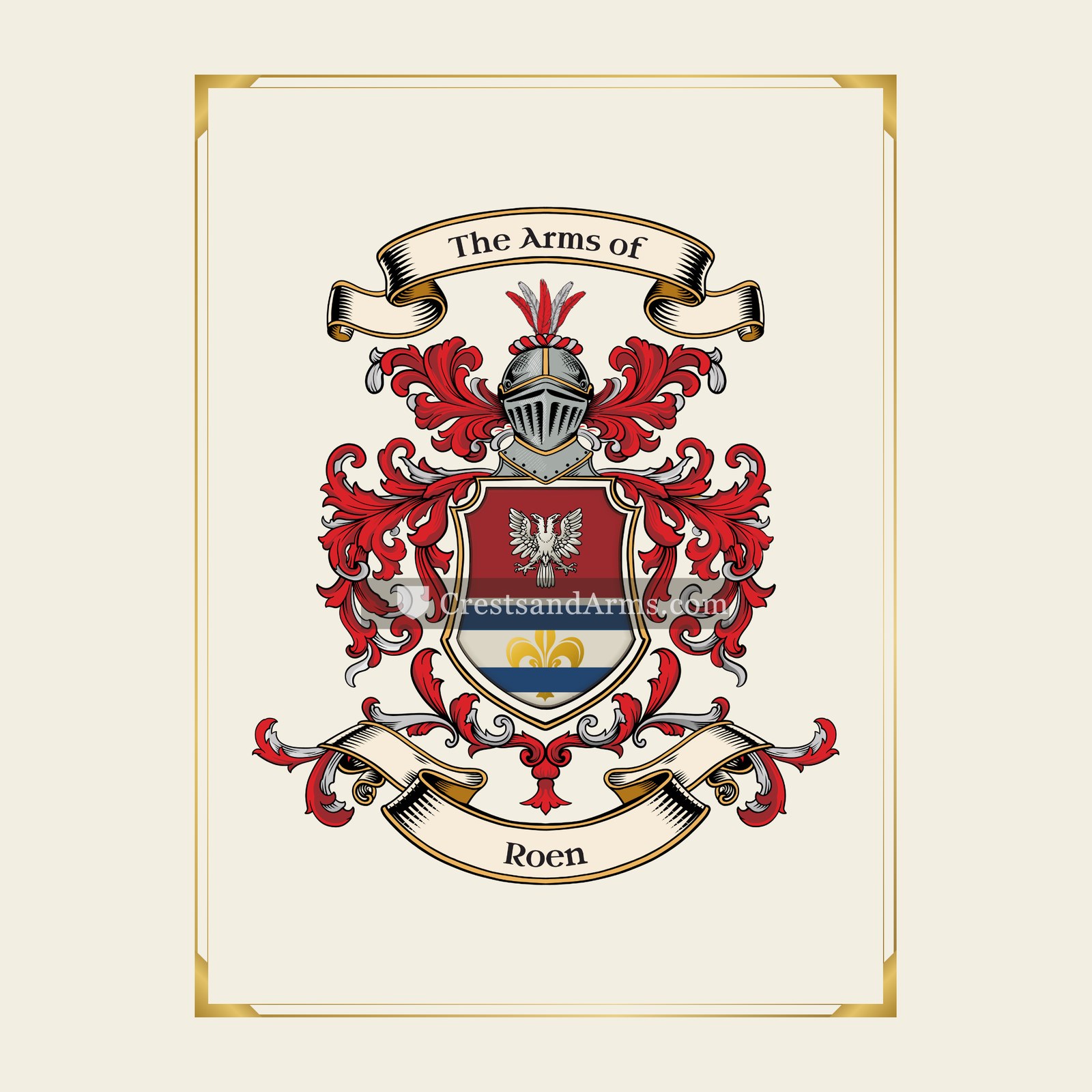 With gold border