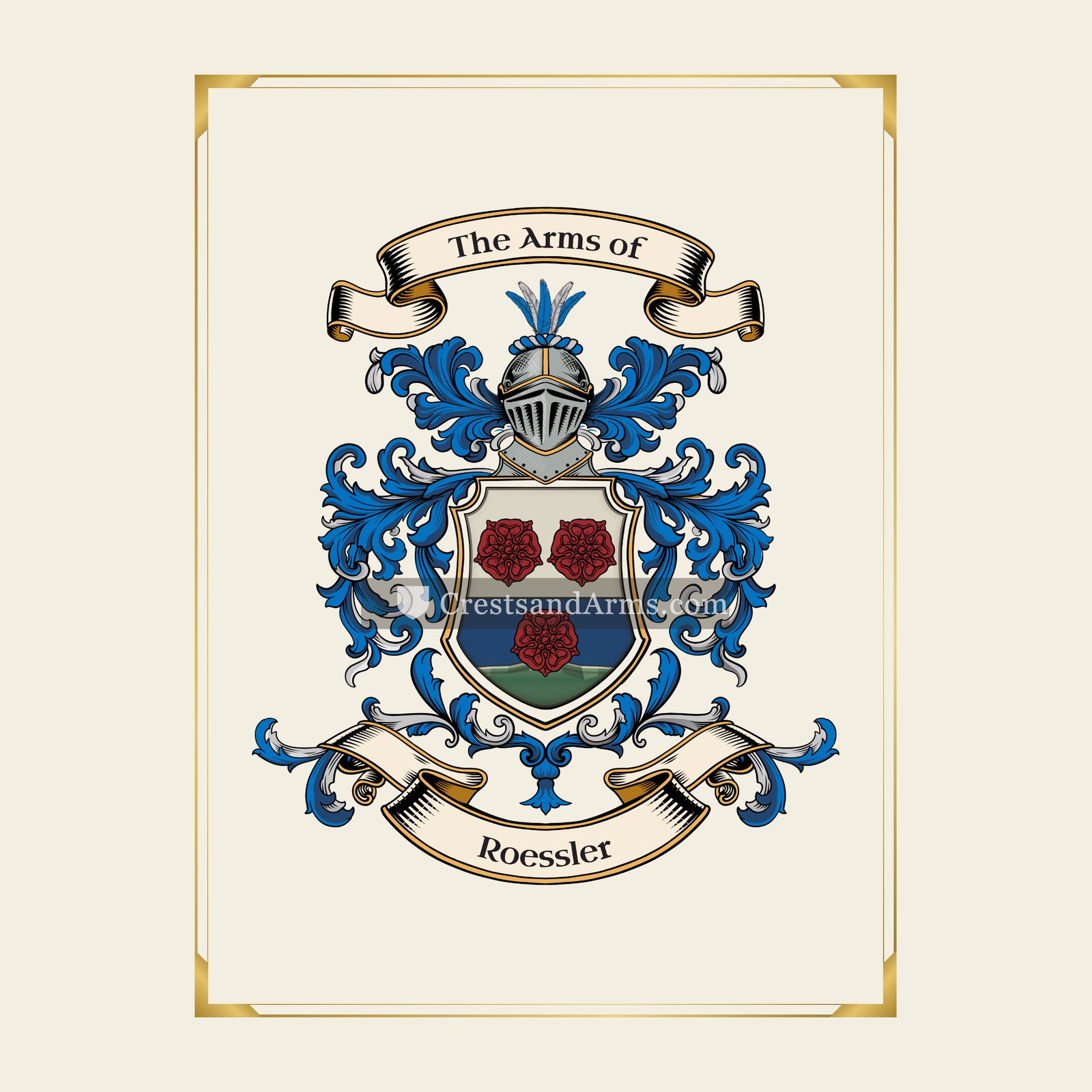 With gold border