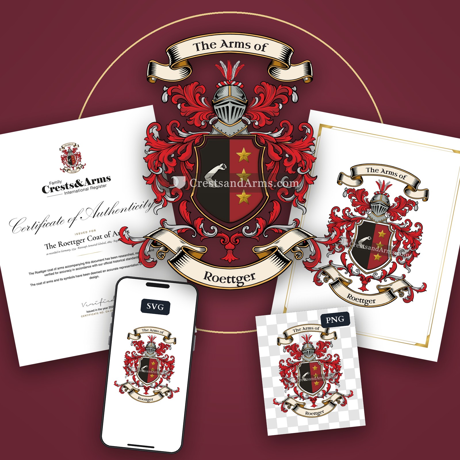 The Roettger arms on the coat of arms — digital pack
