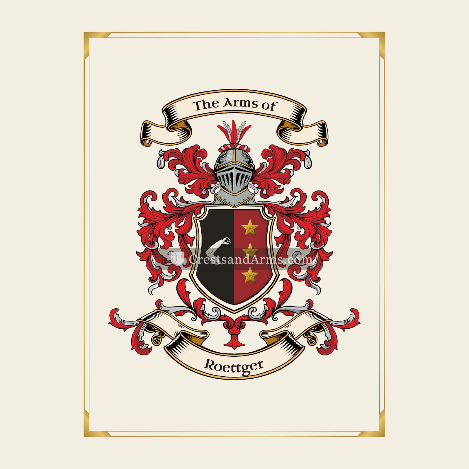 With gold border