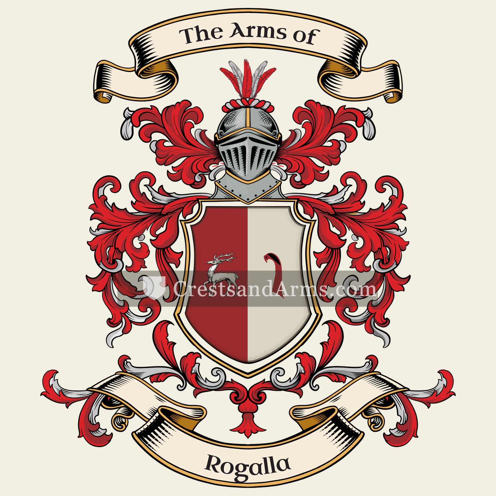 The Rogalla coat of arms, drawn from the recorded blazon