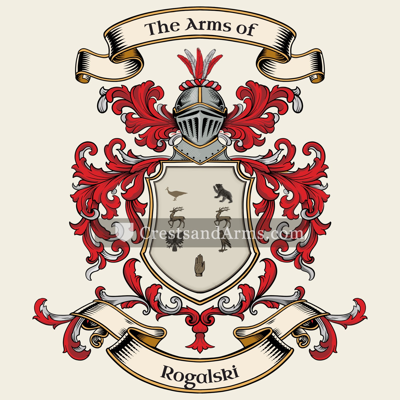 The Rogalski coat of arms, drawn from the recorded blazon