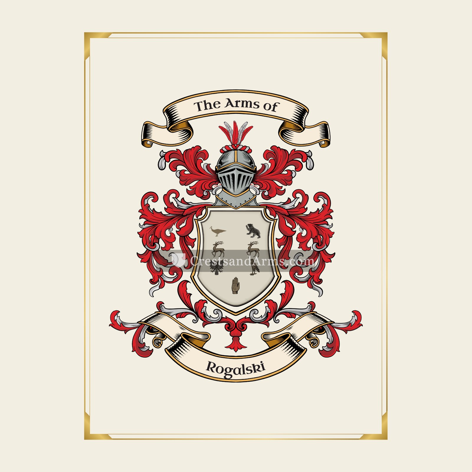 With gold border